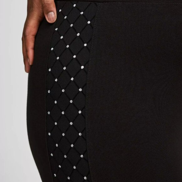 ❤️NWT VINTAGE TORRID RHINESTONE MESH SIDE PANEL LEGGING - FULL LENGTH PLUS SIZE - Picture 1 of 12